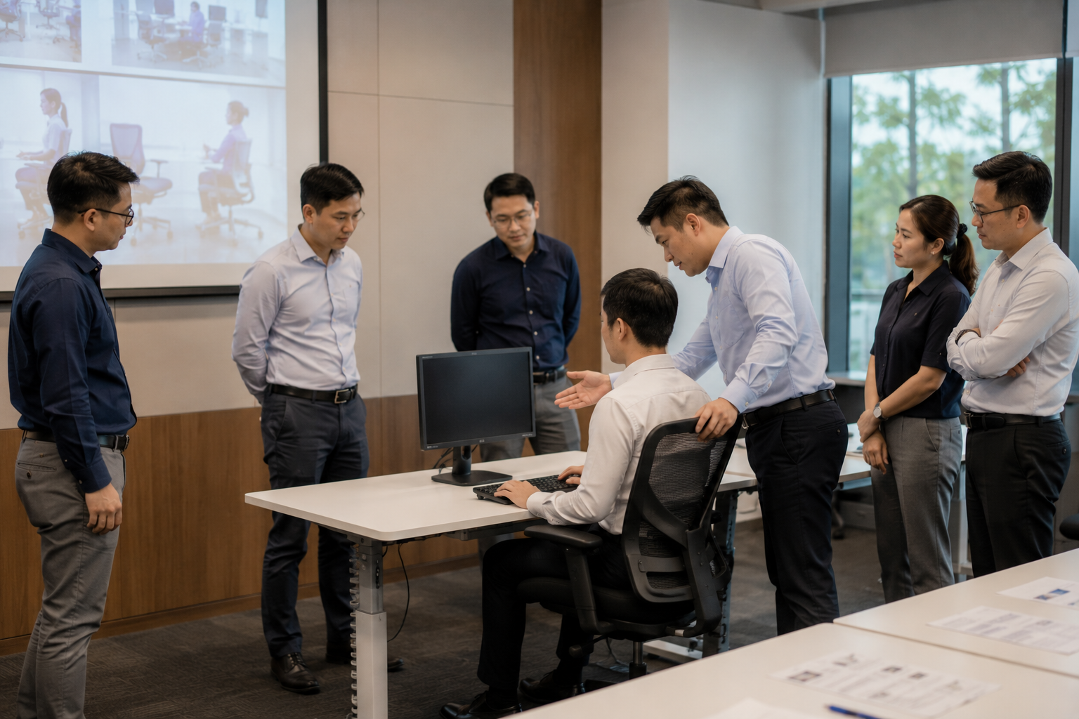 Hands-on ergonomics training using workstation adjustment and manual handling examples