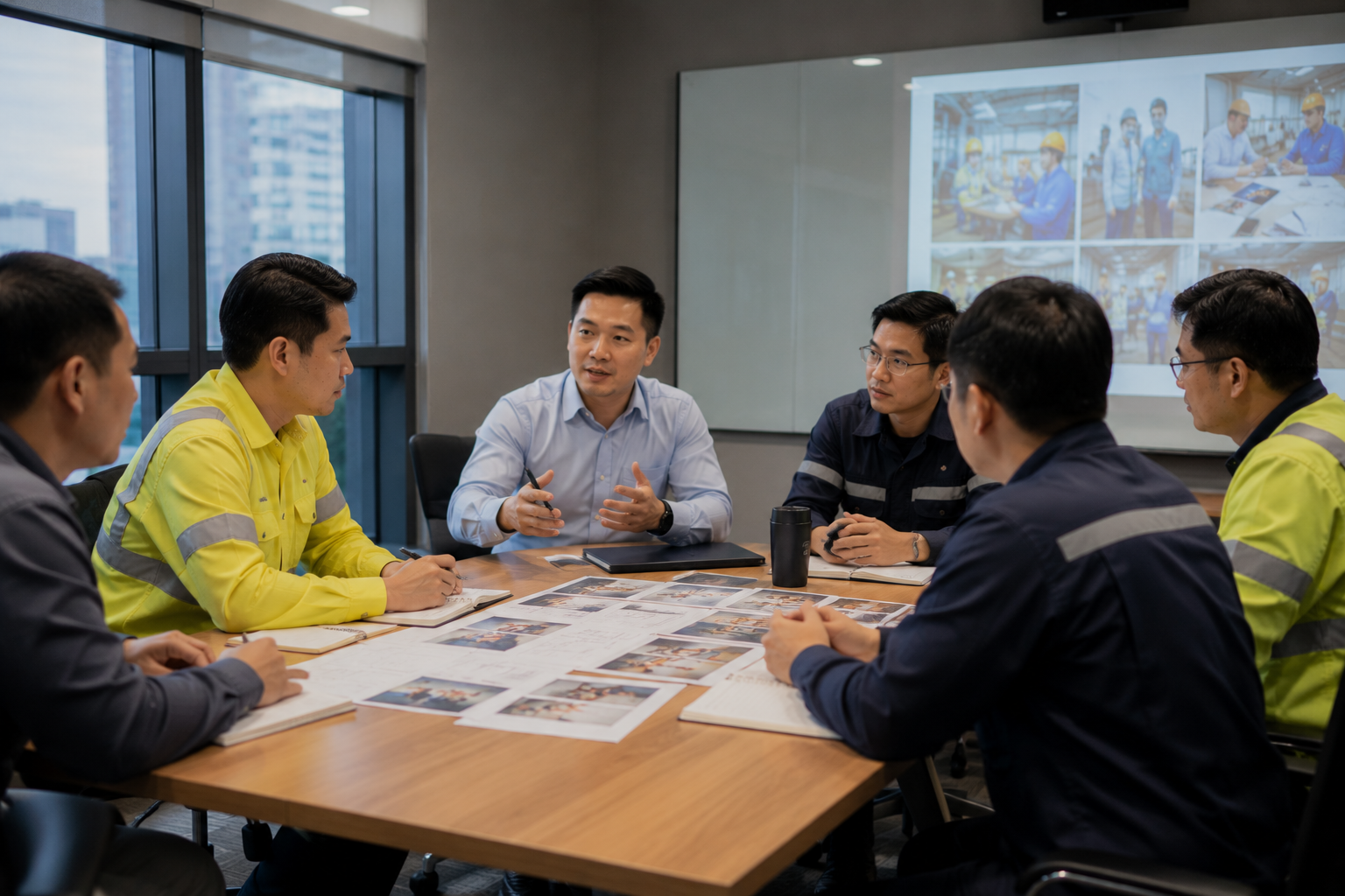 Small-group workplace risk training workshop with supervisors and professional staff
