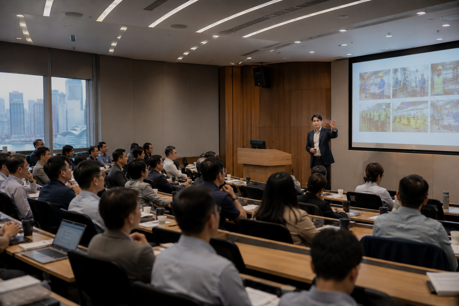 Lecture theatre training session for workplace safety health and risk management professionals